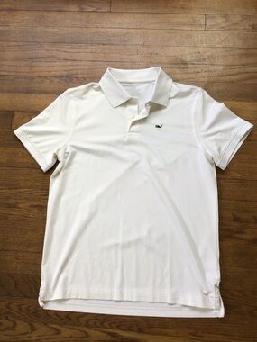 Vineyard Vines Men's White Polo with Whale Logo